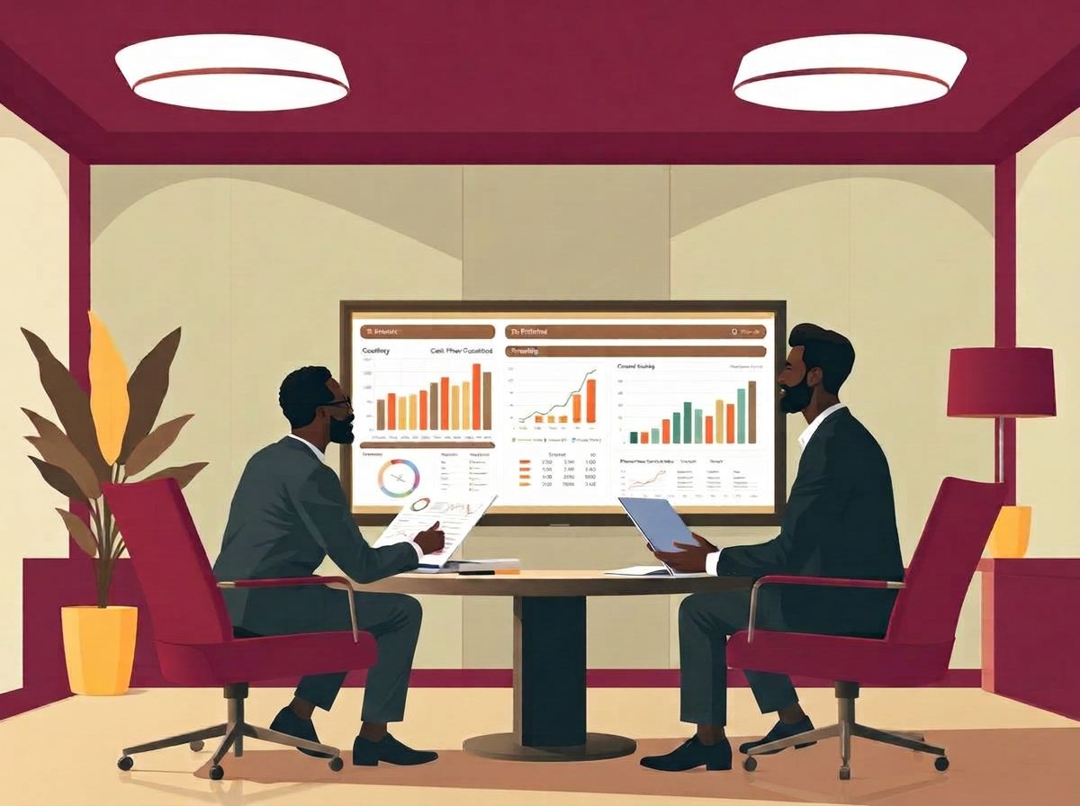 Profitability Predators consultant reviewing financial reports with a business owner